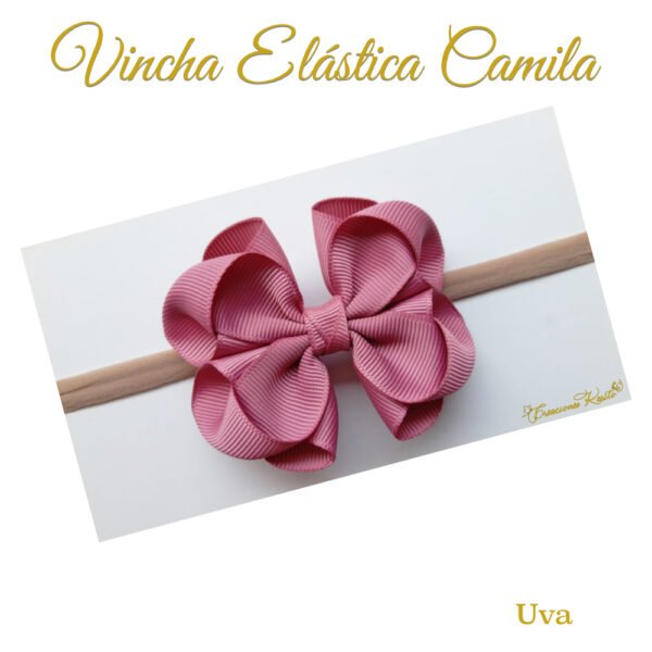 Vincha Elástica Camila Color Uva Vincha Elástica Camila Color Uva por Creaciones Karito