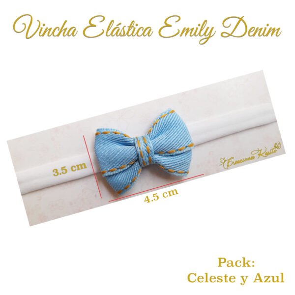 Medidas Bandita Elástica Emily Denim Pack Celeste Azul Medidas Bandita Elástica Emily Denim Pack Celeste Azul por Creaciones Karito