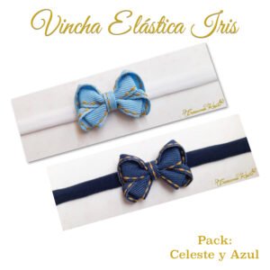 Bandita Elástica Iris Pack Celeste Azul por Creaciones Karito
