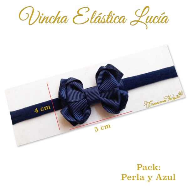 Medidas Bandita Elástica Lucía Pack Perla y Azul Medidas Bandita Elástica Lucía Pack Perla y Azul por Creaciones Karito
