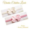 Bandita Elástica Lucía Pack Perla y Rosado por Creaciones Karito