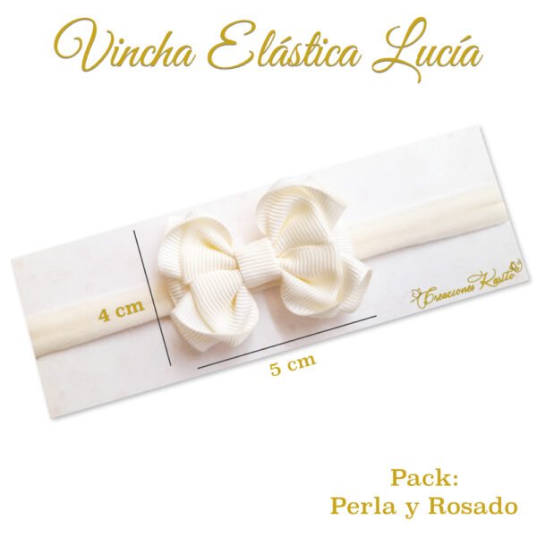 Medidas Bandita Elástica Lucía Pack Perla y Rosado por Creaciones Karito