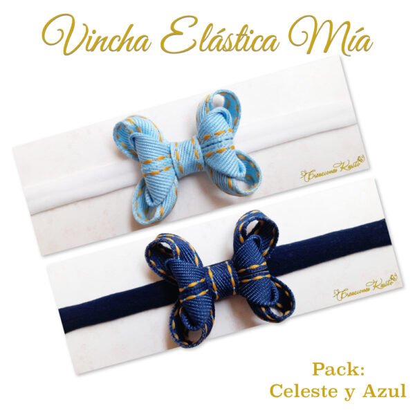 Bandita Elástica Mia Pack Celeste y Azul Bandita Elástica Mia Pack Celeste y Azul por Creaciones Karito