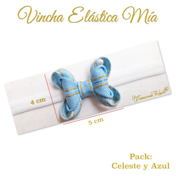 Medidas Bandita Elástica Mia Pack Celeste y Azul Medidas Bandita Elástica Mia Pack Celeste y Azul por Creaciones Karito