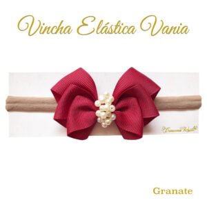 Vincha Elástica modelo Vania Color Granate por Creaciones Karito