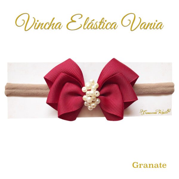 Vincha Elástica modelo Vania Color Granate por Creaciones Karito Vincha Elástica modelo Vania Color Granate por Creaciones Karito