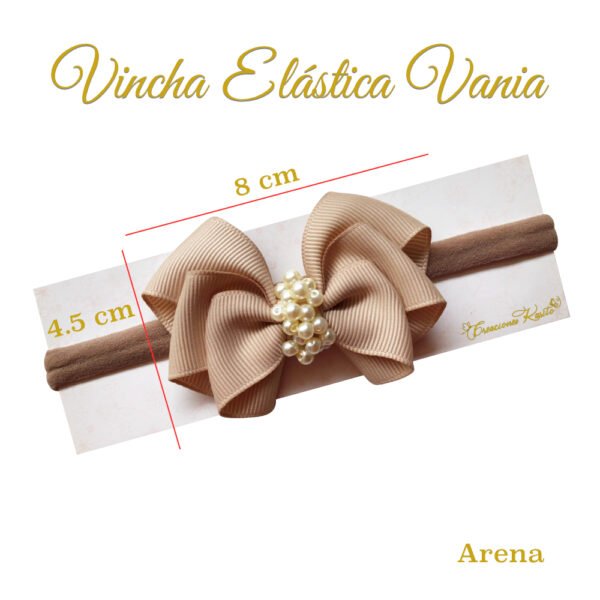 Medidas Vincha Elástica modelo Vania Color Arena por Creaciones Karito Medidas Vincha Elástica modelo Vania Color Arena por Creaciones Karito