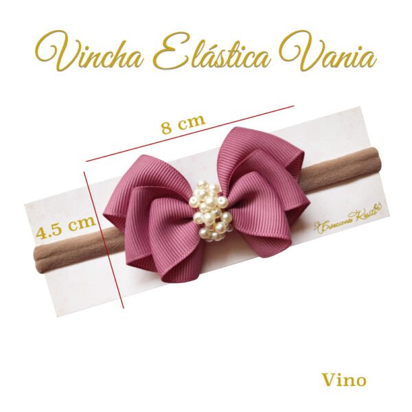 Medidas Vincha Elástica modelo Vania Color Vino por Creaciones Karito Medidas Vincha Elástica modelo Vania Color Vino por Creaciones Karito