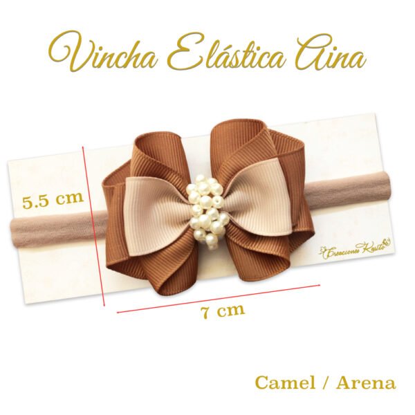 Vincha Elastica Modelo Aina Medidas Camel-Arena Creaciones Karito Vincha Elastica Modelo Aina Medidas Camel-Arena Creaciones Karito