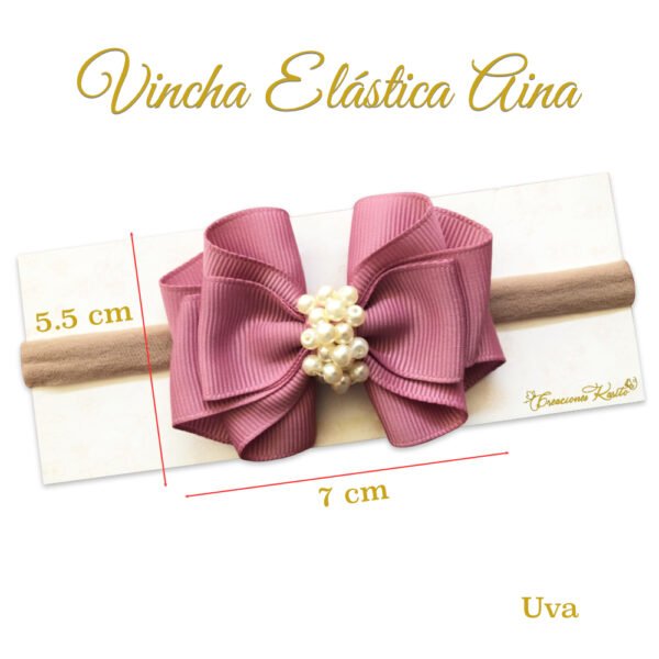 Vincha Elastica Modelo Aina Medidas, Color: Uva Creaciones Karito Vincha Elastica Modelo Aina Medidas, Color: Uva Creaciones Karito