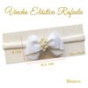 Vincha Elastica Modelo Rafaela medidas, Color: Blanco por Creaciones Karito