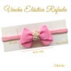 Vincha Elastica Modelo Rafaela Medidas, Color: Chicle por Creaciones Karito