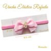 Vincha Elastica Modelo Rafaela medidas, Color: Rosado por Creaciones Karito