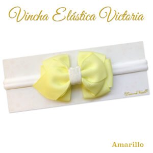 Vincha para bebé modelo Victoria, color Amarillo por Creaciones Karito
