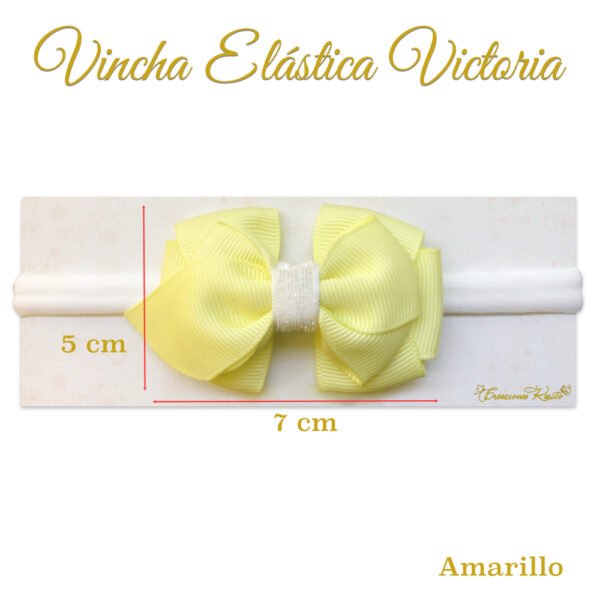 Vincha para bebé modelo Victoria, color Amarillo por Creaciones Karito Vincha para bebé modelo Victoria, color Amarillo por Creaciones Karito