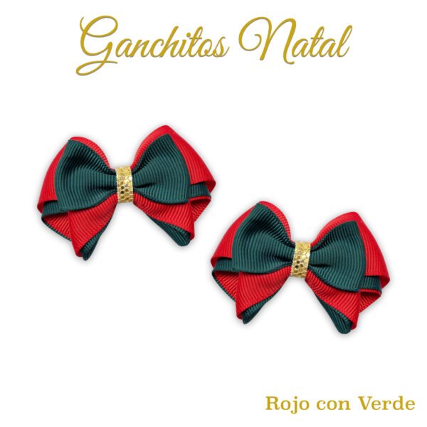 Ganchitos modelo Natal Rojo y Verde