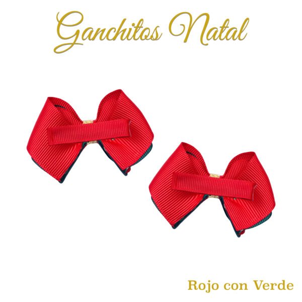 Ganchitos modelo Natal Rojo y Verde detrás
