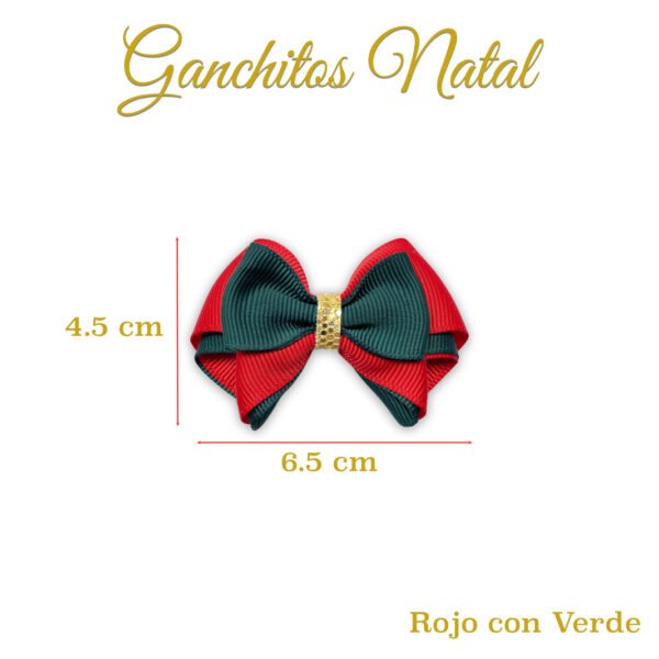Ganchitos modelo Natal Rojo y Verde medidas
