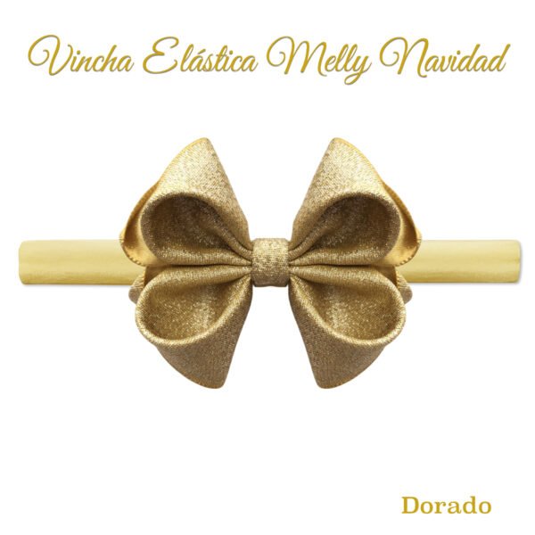 Vincha para bebé modelo Melly Navidad Dorado