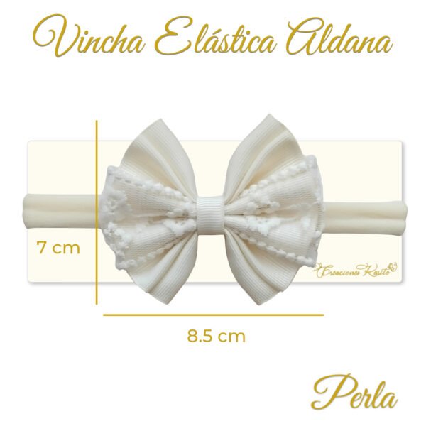 Vincha para bebé modelo Aldana color perla