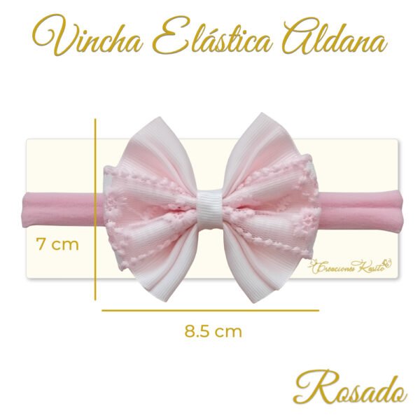 Vincha para bebé modelo Aldana color rosado