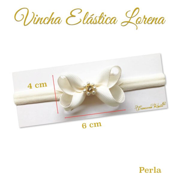 Vincha para bebé modelo Lorena color perla